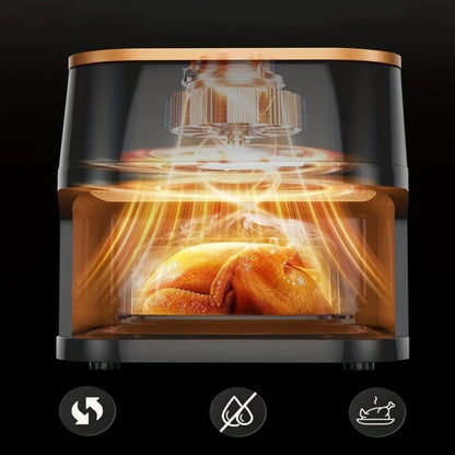 Effektiv 10L Digital Airfryer I Rustfrit Stål Med Hurtig Opvarmning