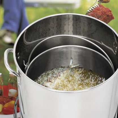 50Qt Propane Fryer Kit Turkey Fryer Fish Fryer Outdoor Fryer Stainless Steel Propane Boil Pot Portable Deep Frying/Boiling