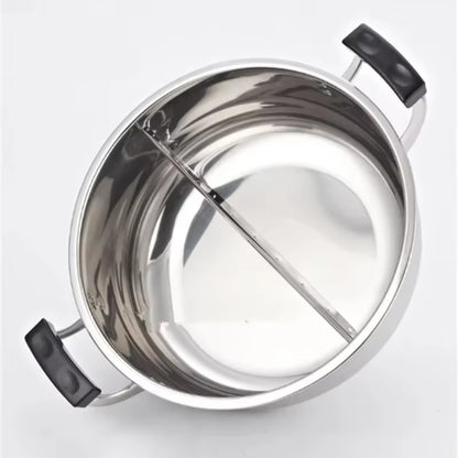 Stainless Steel Soup Pot Thickened Hot Pot High Ear Furnace Mandarin Duck Double Lattice Hot 20CM to 32CM Hot Pot Cooker
