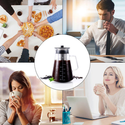 Airtight Cold Brew Coffee (Iced Tea) Maker 51Oz/1.5L, Bpa-Free, Durable Borosilicate Glass Pitcher and Stainless Steel Fine-Mesh Filter, Dishwasher Safe, Spill-Proof, 6 Cups Capacity