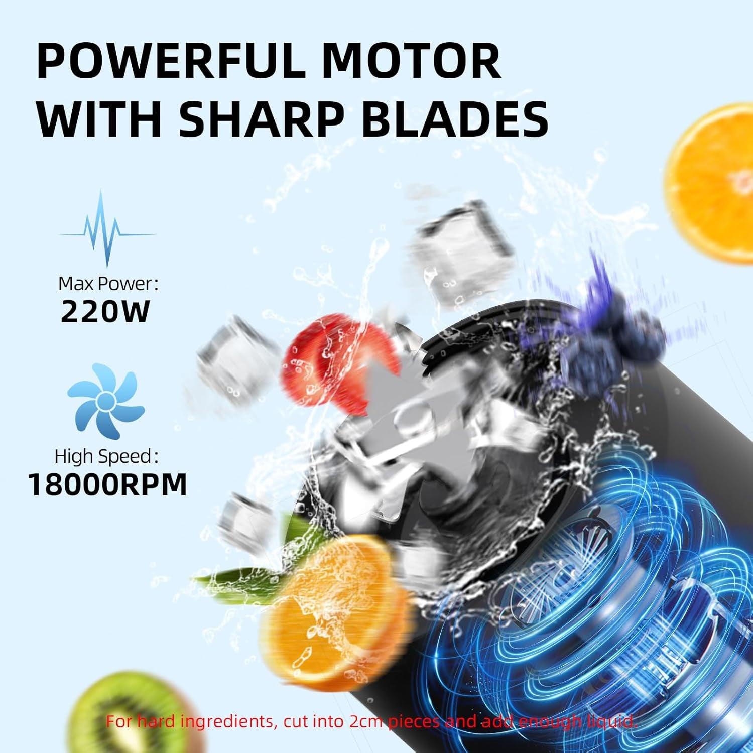 Portable Blender Cordless, 20Oz Vessel Personal Blender for Shakes & Smoothies with on Go Lid & Sip Lid, Small Mixer for Kitchen, Home, Travel