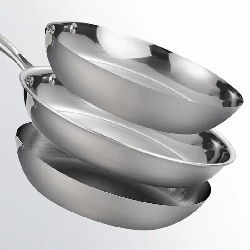 Stainless Steel Pans Oven-Safe Frying Pans Cooking Pans Deep Frying Pans Non-Coated Non-Stick Cookware Household Kitchen Pots