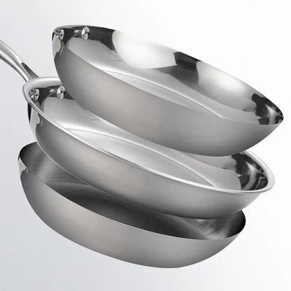 Stainless Steel Pans Oven-Safe Frying Pans Cooking Pans Deep Frying Pans Non-Coated Non-Stick Cookware Household Kitchen Pots