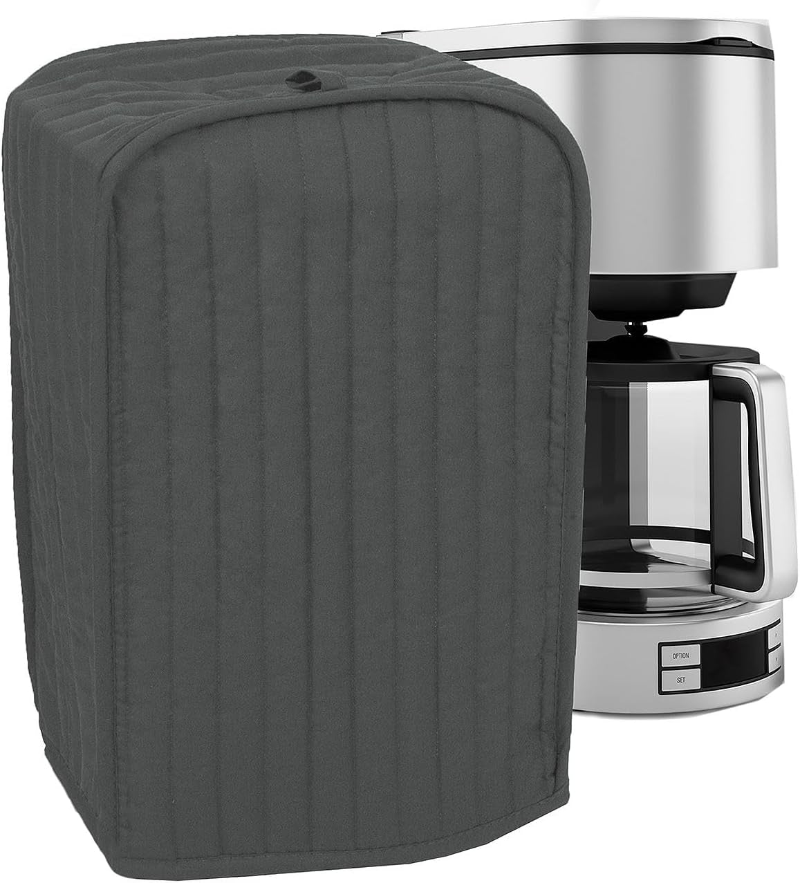 Premium Universal Coffee Maker Cover, 16" X 11.5" X 7.75", Durable, Long-Lasting, High-Quality, Lightweight Polyester and Cotton Blend, Graphite