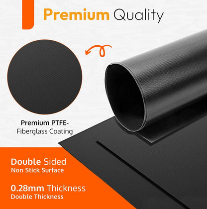 Large Thick Heavy Duty 3 Pack Non Stick Teflon Oven Liners Mat, 17"X 25", for Bottom of Electric Oven Gas Oven Microwave Charcoal or Gas Grills