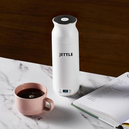 Travel Electric Kettle 450Ml - Portable Bottle-Style Water Heater with Temperature Control & Auto Shut-Off - Stainless Steel for Tea, Coffee & Soup - White