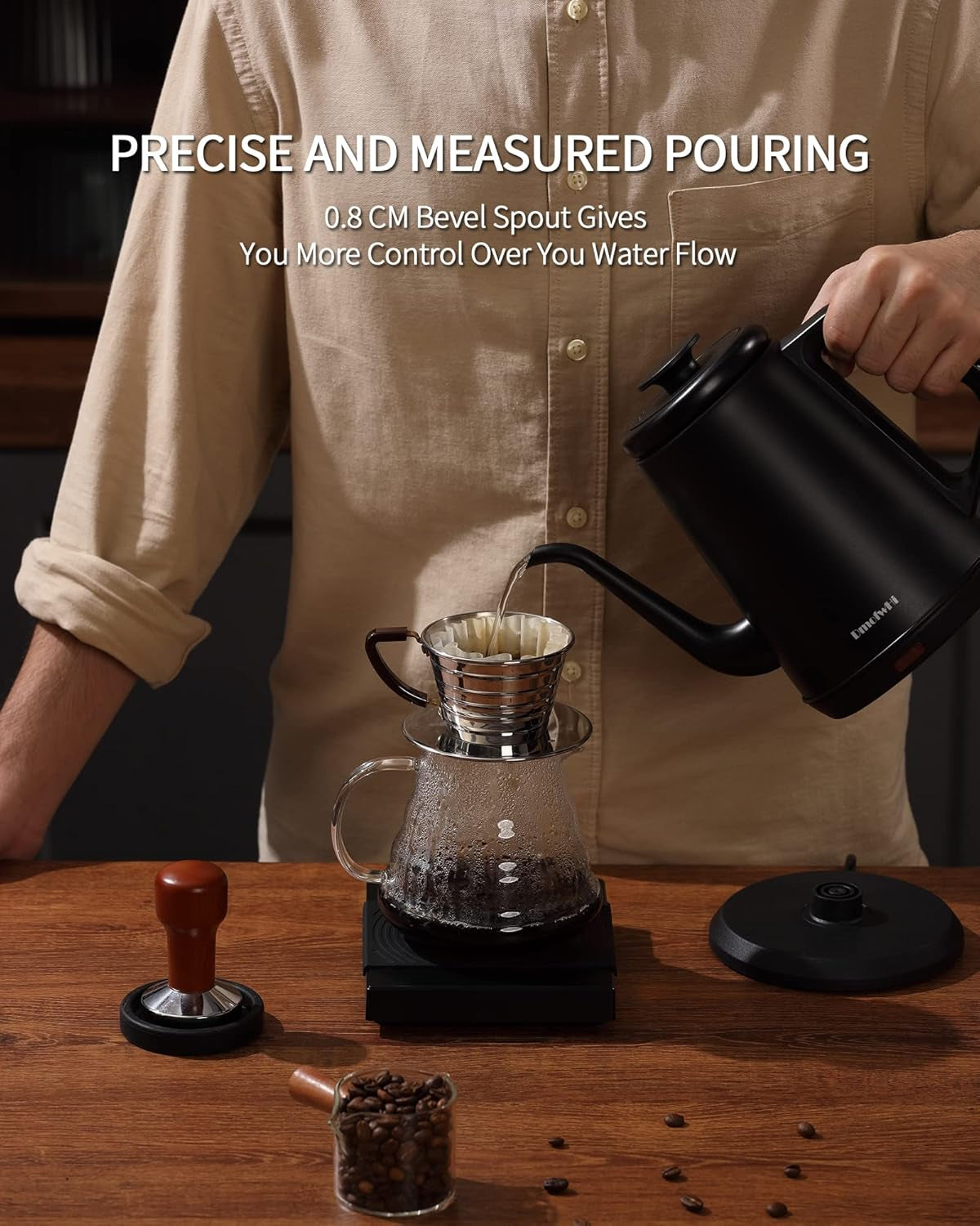 Gooseneck Electric Kettle(1.0L),1000W Electric Tea Kettle of 304 Stainless Steel,Auto Shut Off,Water Kettle for Coffee and Tea -Matte Black