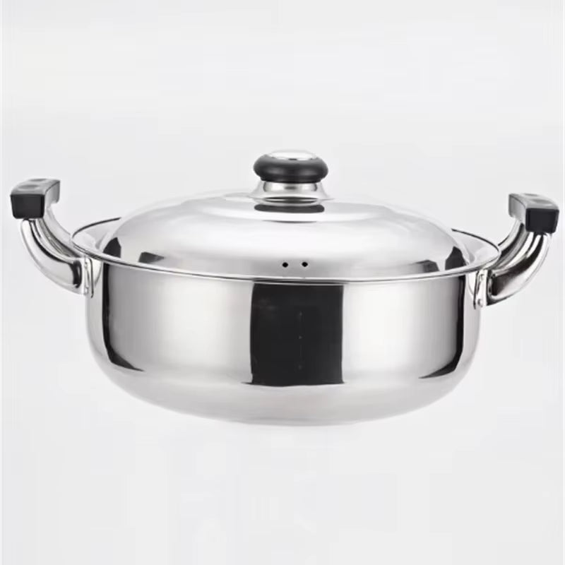Stainless Steel Soup Pot Thickened Hot Pot High Ear Furnace Mandarin Duck Double Lattice Hot 20CM to 32CM Hot Pot Cooker