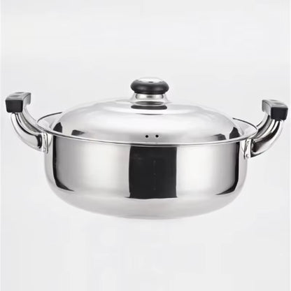 Stainless Steel Soup Pot Thickened Hot Pot High Ear Furnace Mandarin Duck Double Lattice Hot 20CM to 32CM Hot Pot Cooker