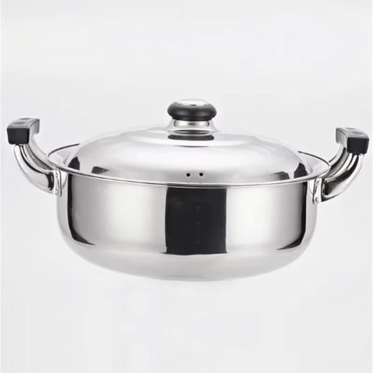 Stainless Steel Soup Pot Thickened Hot Pot High Ear Furnace Mandarin Duck Double Lattice Hot 20CM to 32CM Hot Pot Cooker