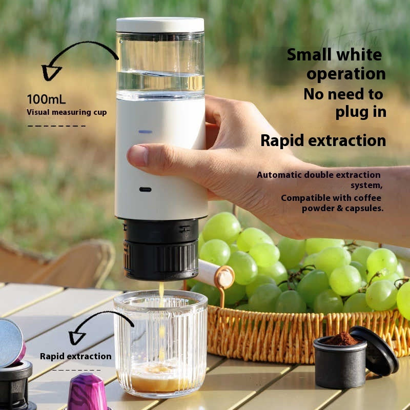 Portable Coffee Machine Automatic Extraction Ground Coffee Capsules Dual-use