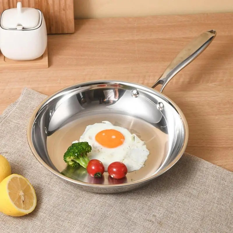 Stainless Steel Pans Oven-Safe Frying Pans Cooking Pans Deep Frying Pans Non-Coated Non-Stick Cookware Household Kitchen Pots