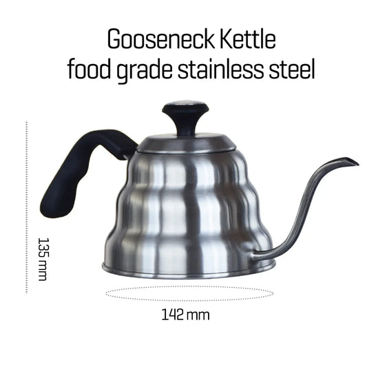Coffee Kettle1L/1.2L Stainless Steel Pour over Coffee Pot Kettle Drip Kettle with Thermometer for Home Office Cafetera