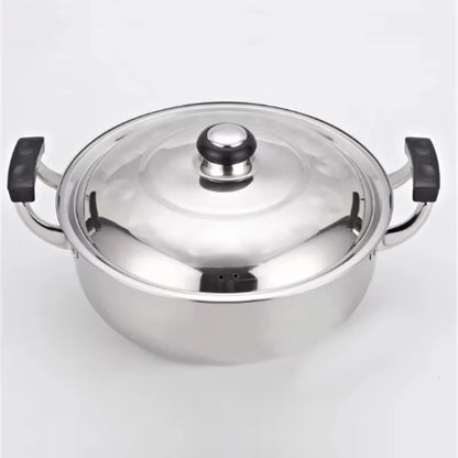 Stainless Steel Soup Pot Thickened Hot Pot High Ear Furnace Mandarin Duck Double Lattice Hot 20CM to 32CM Hot Pot Cooker