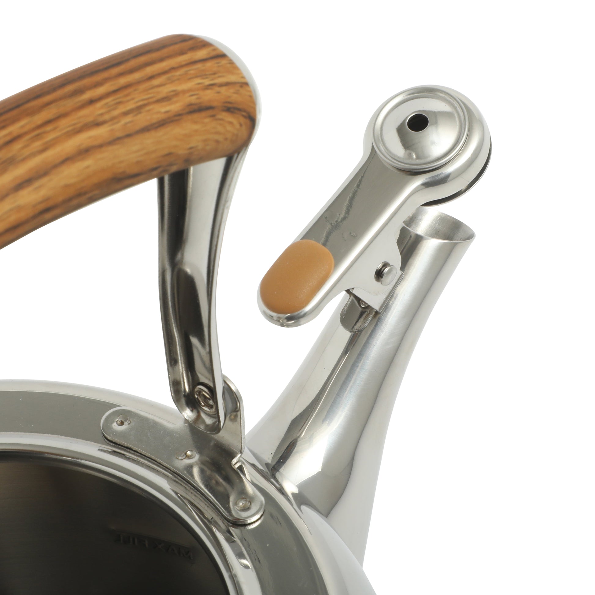 1.8 Qt Stainless Steel Stovetop Whistling Tea Kettle Pot with Folding Handle, Silver