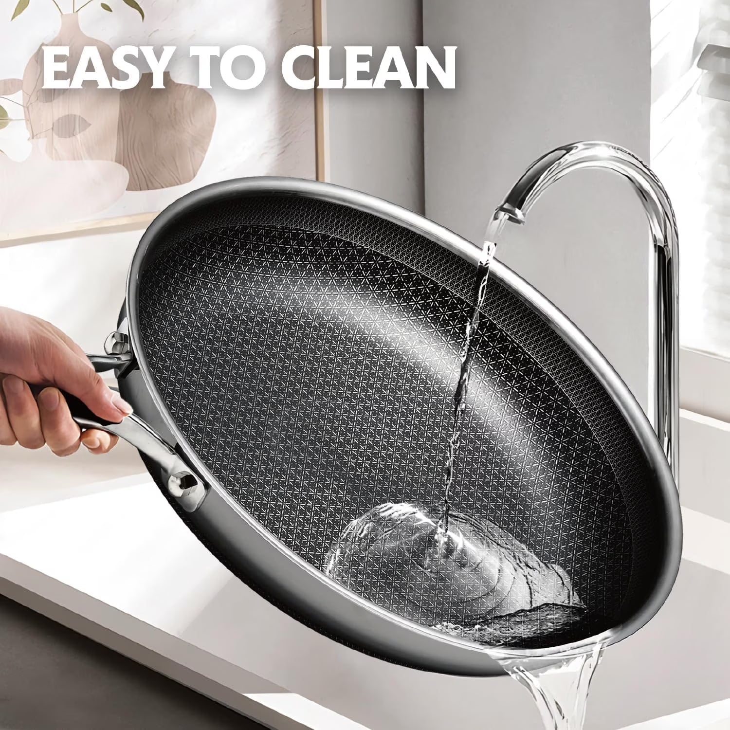 Hybrid Pans Set Nonstick 3 Piece, 8&10&12 Inch Nonstick Frying Pans Set, Dishwasher Induction Oven Broiler Safe Stainless Steel Skillet