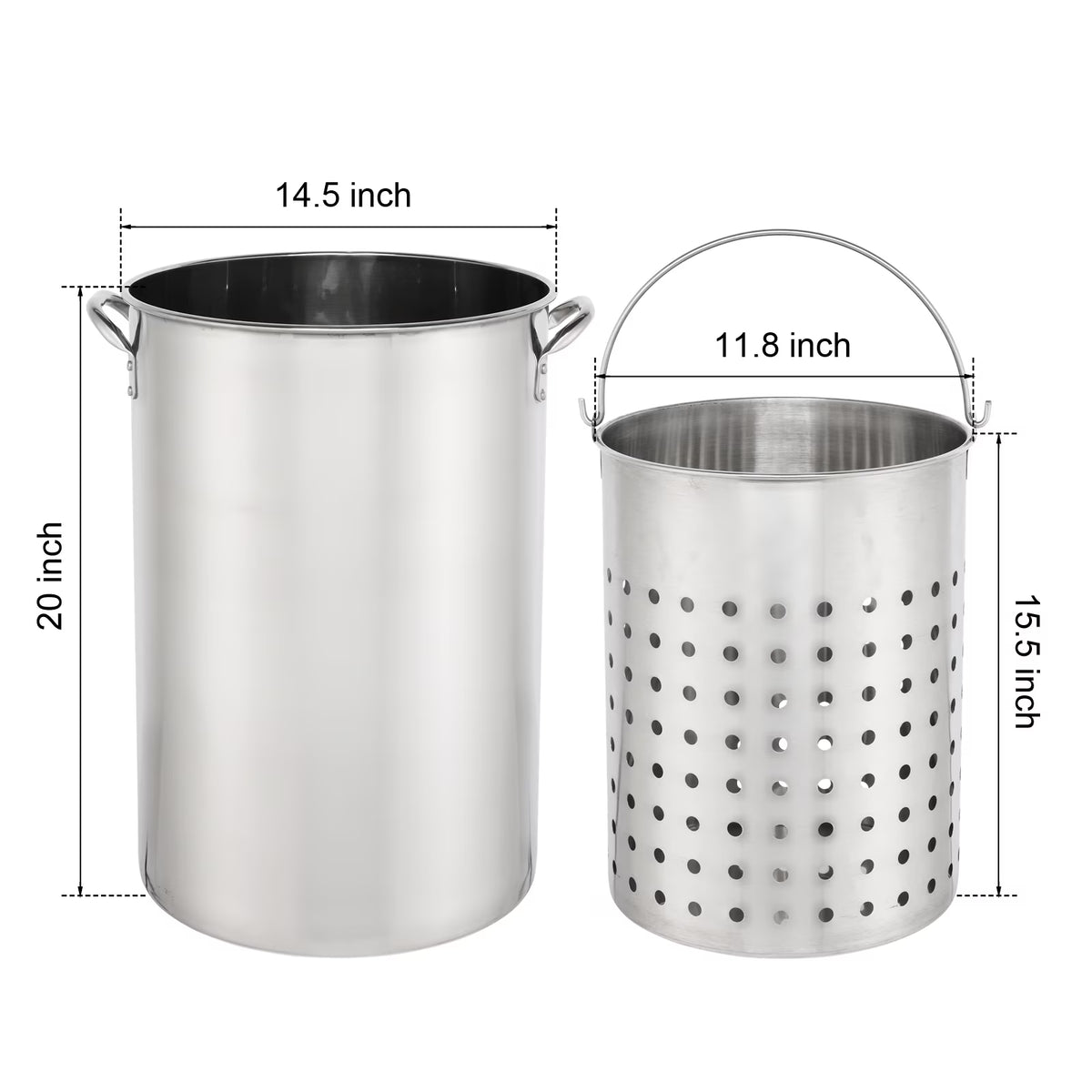 50Qt Propane Fryer Kit Turkey Fryer Fish Fryer Outdoor Fryer Stainless Steel Propane Boil Pot Portable Deep Frying/Boiling