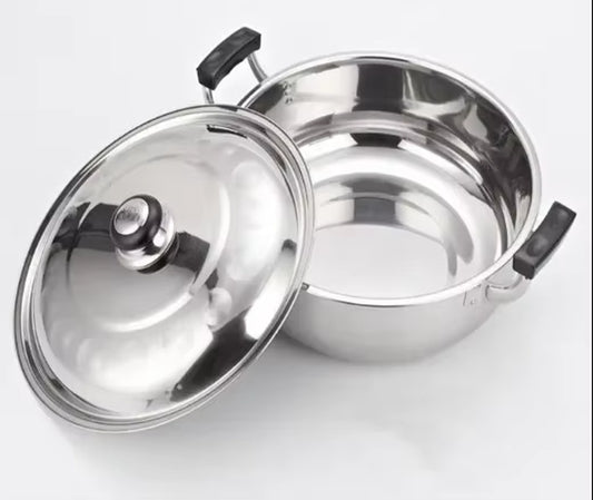 Stainless Steel Soup Pot Thickened Hot Pot High Ear Furnace Mandarin Duck Double Lattice Hot 20CM to 32CM Hot Pot Cooker
