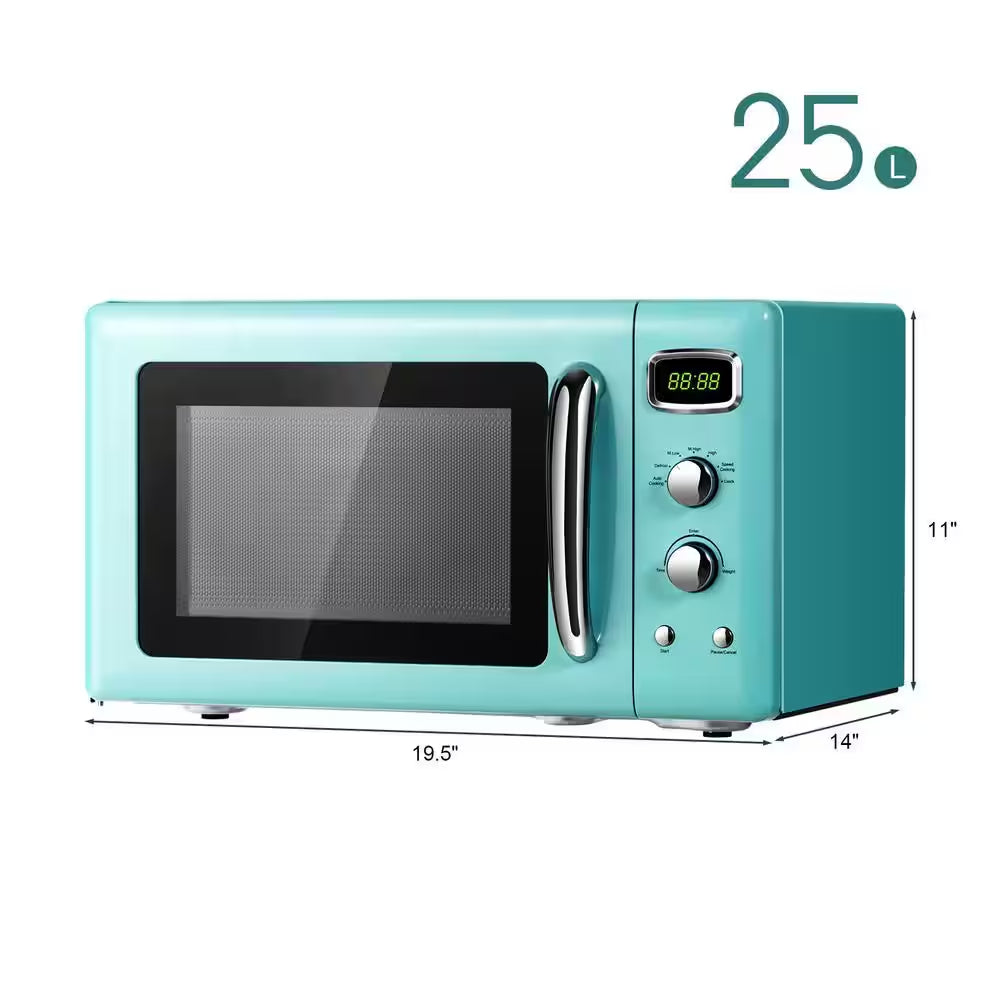 Multifunction 26 Qt. Green Air Fryer Toaster Oven Retro Countertop Compact Microwave Oven