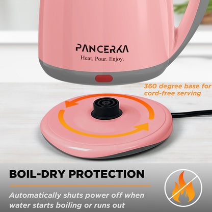 Electric Kettle, 1.8L Tea Kettle for Coffee or Tea, Fast Boiling, Auto Shut-Off, Pink