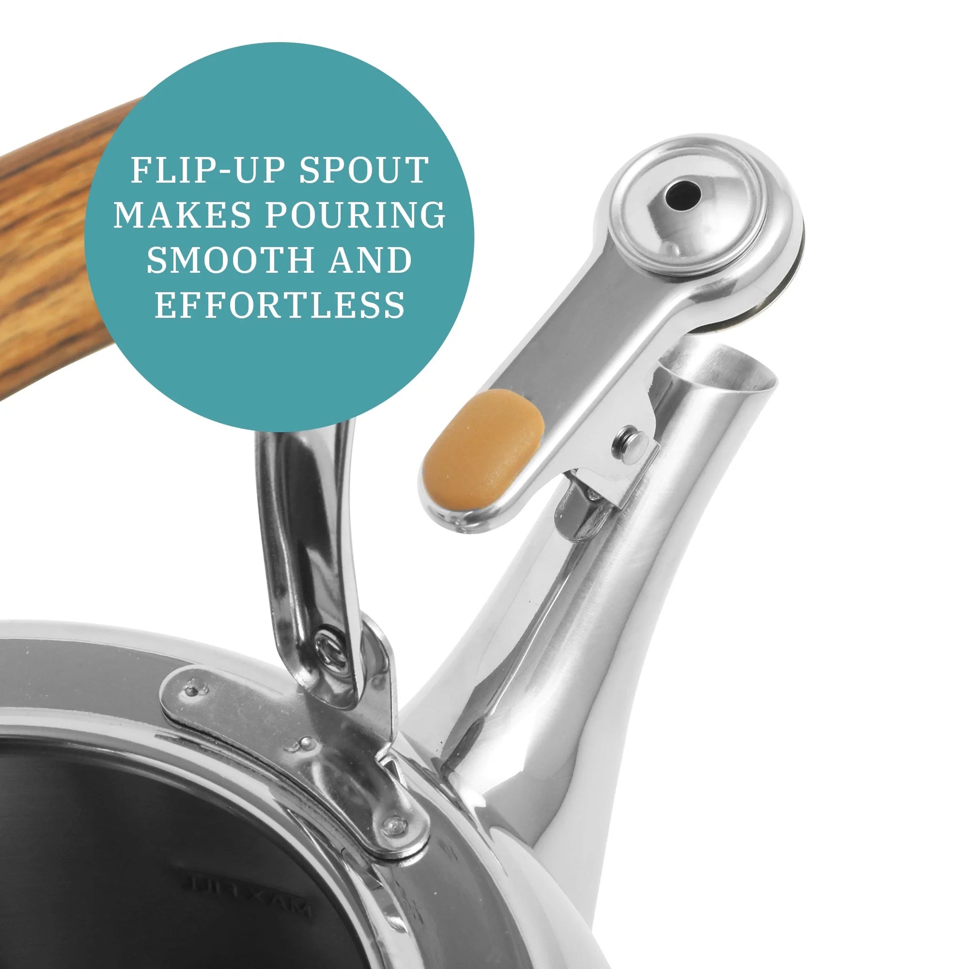 1.8 Qt Stainless Steel Stovetop Whistling Tea Kettle Pot with Folding Handle, Silver