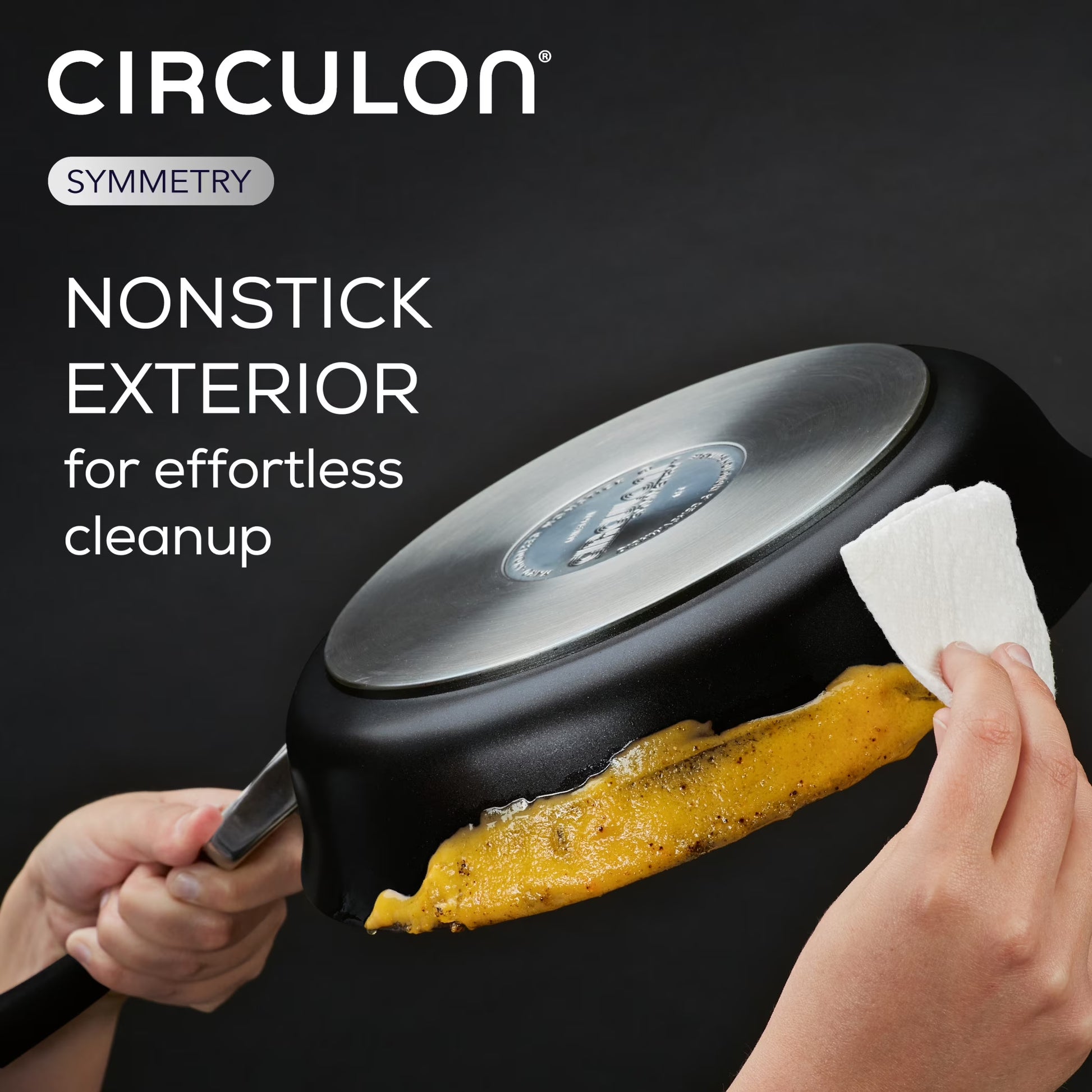 Symmetry 10 Inch and 12 Inch Nonstick Frying Pan, Black