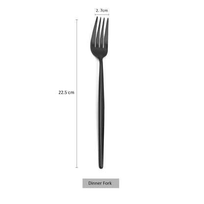 Matte Black Cutlery 18/10 Stainless Steel Flatware Set Kitchen Silverware Steak Tableware Dinnerware Spoon Fork Knife Chopsticks