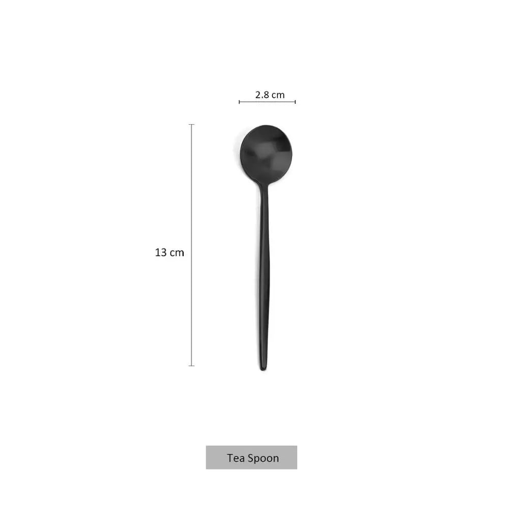 Matte Black Cutlery 18/10 Stainless Steel Flatware Set Kitchen Silverware Steak Tableware Dinnerware Spoon Fork Knife Chopsticks