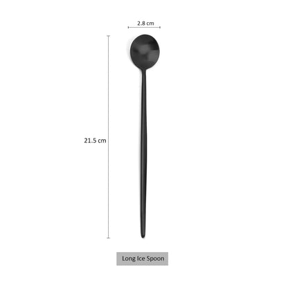 Matte Black Cutlery 18/10 Stainless Steel Flatware Set Kitchen Silverware Steak Tableware Dinnerware Spoon Fork Knife Chopsticks