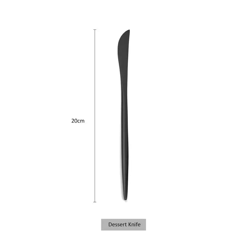 Matte Black Cutlery 18/10 Stainless Steel Flatware Set Kitchen Silverware Steak Tableware Dinnerware Spoon Fork Knife Chopsticks