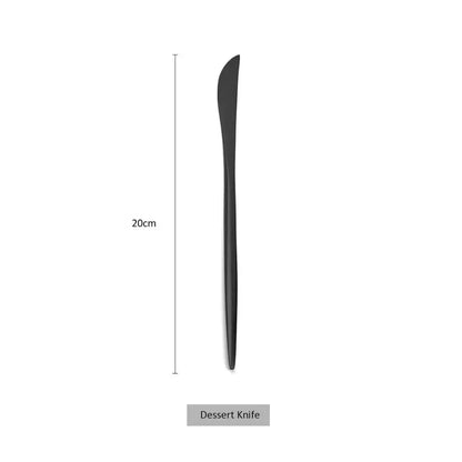 Matte Black Cutlery 18/10 Stainless Steel Flatware Set Kitchen Silverware Steak Tableware Dinnerware Spoon Fork Knife Chopsticks