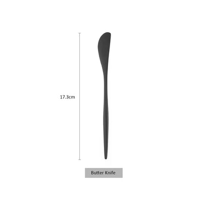 Matte Black Cutlery 18/10 Stainless Steel Flatware Set Kitchen Silverware Steak Tableware Dinnerware Spoon Fork Knife Chopsticks
