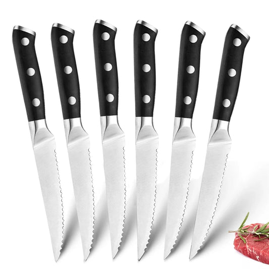 Steak knife set Cutlery 1/3/6 full edge stainless steel sharp serrated table knife Kitchen knife for meat bread kitchen knife