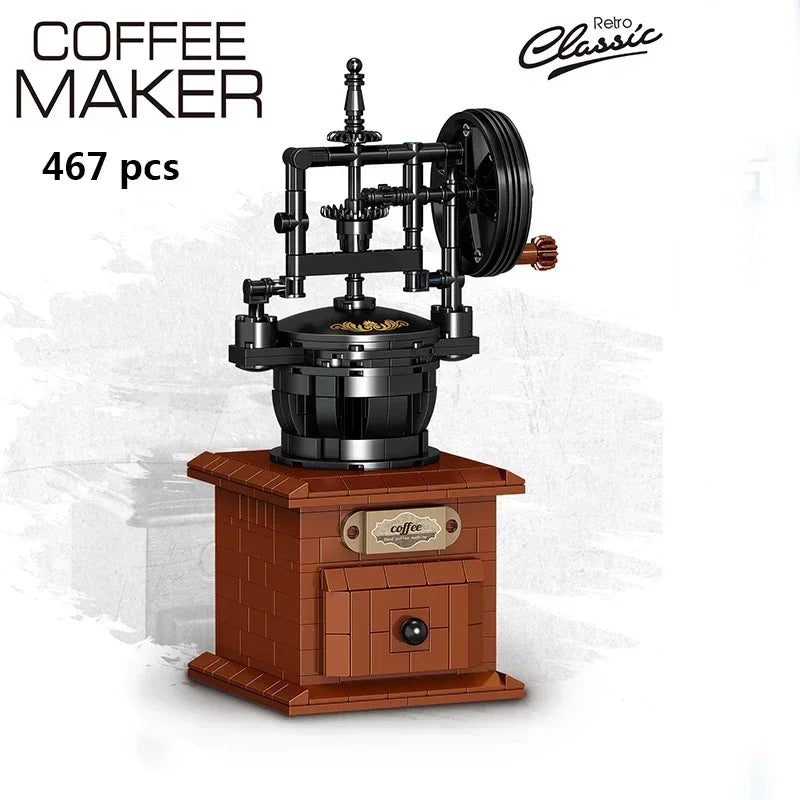 Coffee Maker Model Building Blocks Toys Diverse Coffee Machine Designs Kids Pretend Play Store Tool Collectibles and Decorative