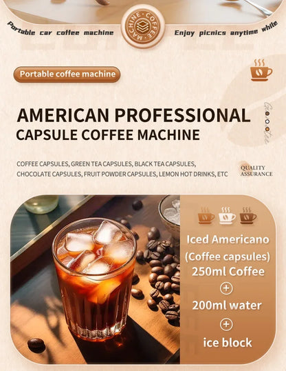 Portable Coffee Machine Maker Electric Capsule Ground Coffee Brewer Fit Powder Suitable Coffee Machine
