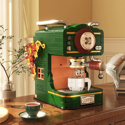 Coffee Maker Model Building Blocks Toys Diverse Coffee Machine Designs Kids Pretend Play Store Tool Collectibles and Decorative