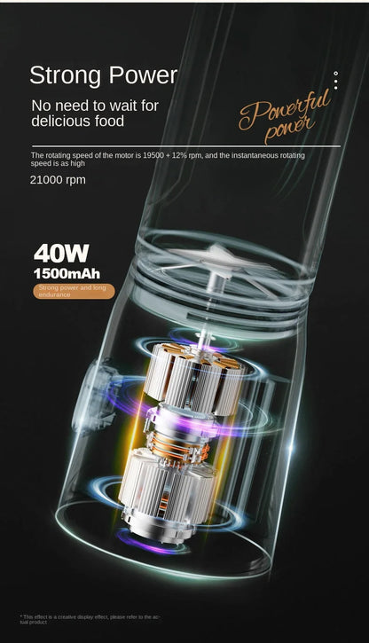 Portable  Blender For Kitchen And Home  Wireless Electric Fruit Juicer Machine Shakes and Smoothies Personal Travel Blender