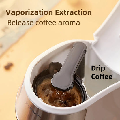 KONKA Drip Coffee Maker - 10-Cup, Auto Shut-Off, Reusable Filter, Compact, Ideal for Home & Office, Brews Fresh Coffee KCF-CS2