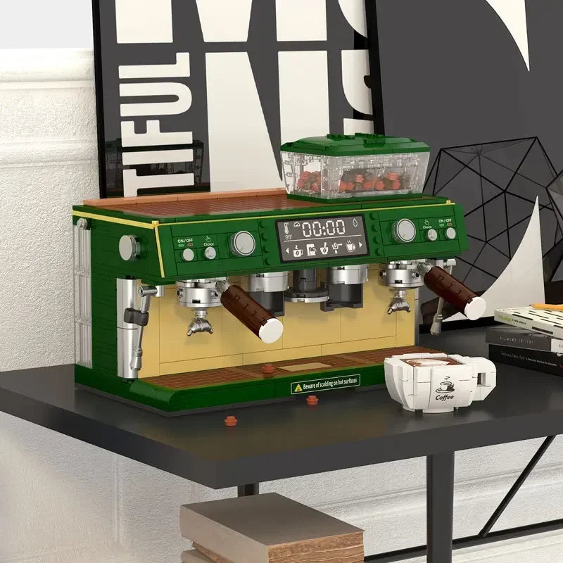 Coffee Maker Model Building Blocks Toys Diverse Coffee Machine Designs Kids Pretend Play Store Tool Collectibles and Decorative