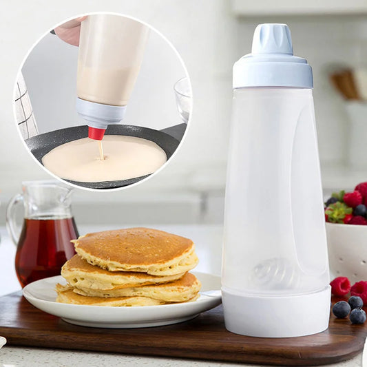 Pancake Batter Bottle Battler Mixer with Blender Ball Wire Whisk for Restaurant Baking Pancakes Cupcakes Muffins Crepes and More