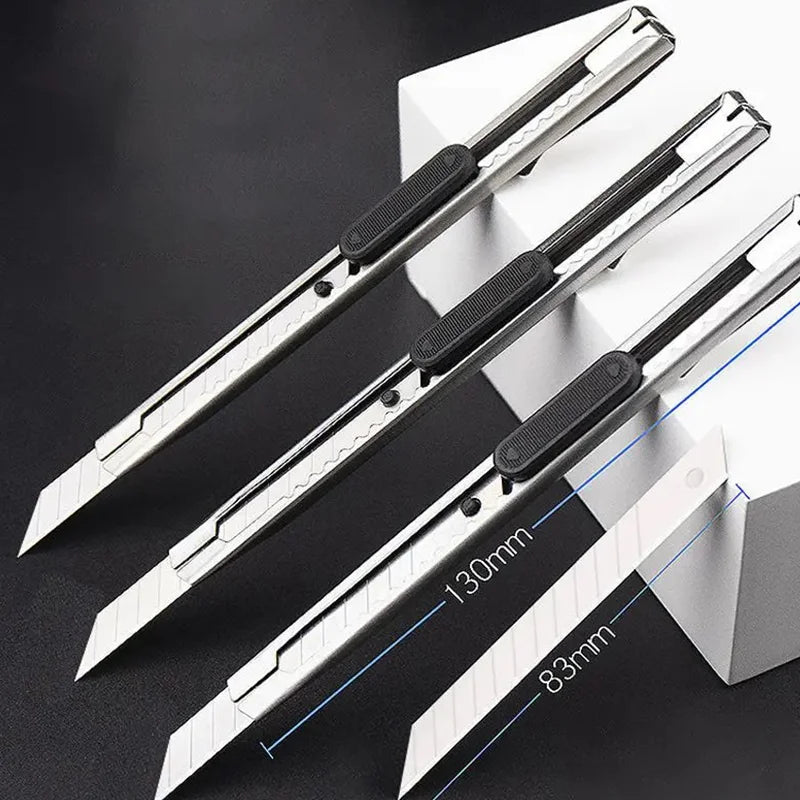 16pcs Utility Knife Stainless Steel Paper Cut Box Cutter Tools Kit Non-Slip Blades Unboxing Knife Handicraft Carving Tools