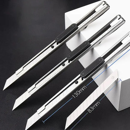 16pcs Utility Knife Stainless Steel Paper Cut Box Cutter Tools Kit Non-Slip Blades Unboxing Knife Handicraft Carving Tools