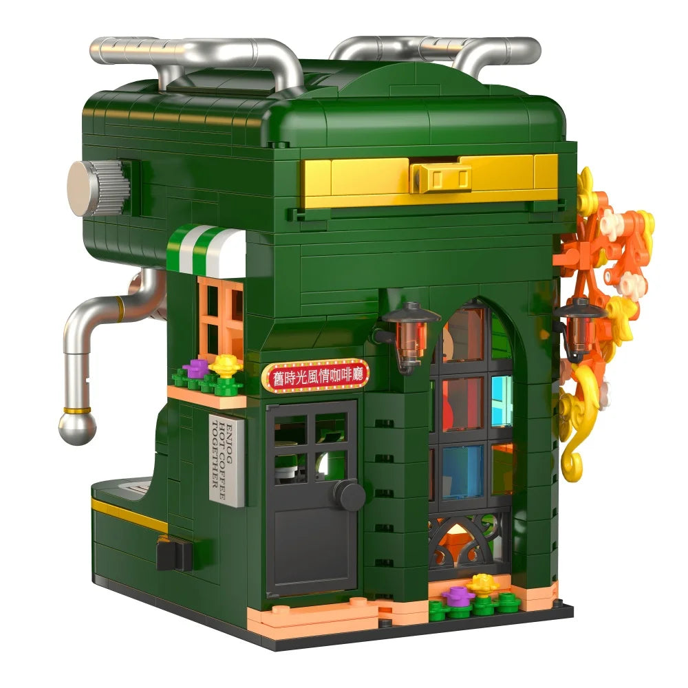 Coffee Maker Model Building Blocks Toys Diverse Coffee Machine Designs Kids Pretend Play Store Tool Collectibles and Decorative