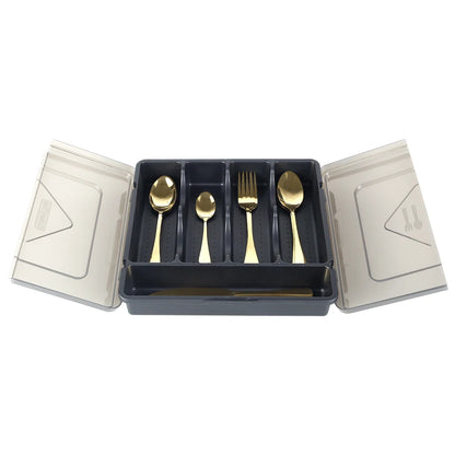 Cutlery Organiser for Kitchen Drawers Portable Cutlery Storage Box with Transparent Lid Sealed Dustproof Cutlery Organiser Trays