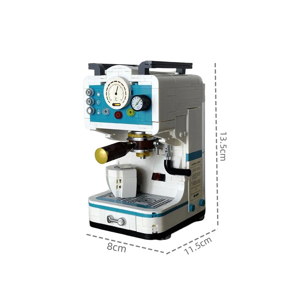 Coffee Maker Model Building Blocks Toys Diverse Coffee Machine Designs Kids Pretend Play Store Tool Collectibles and Decorative