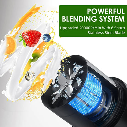 Electric Portable Blender USB Rechargeable Portable Juicer Blades for Shakes Smoothies 470ML Multifunctional Fresh juice Machine