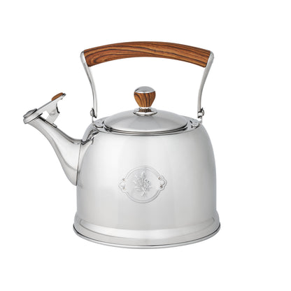 1.8 Qt Stainless Steel Stovetop Whistling Tea Kettle Pot with Folding Handle, Silver