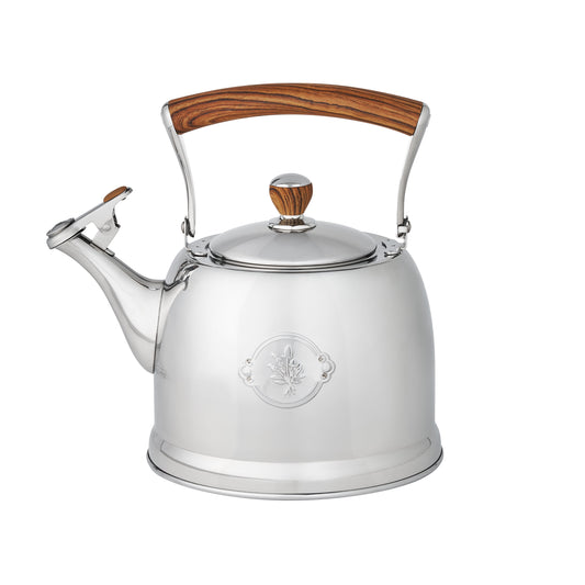 1.8 Qt Stainless Steel Stovetop Whistling Tea Kettle Pot with Folding Handle, Silver