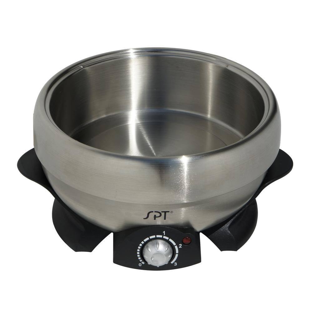 Shabu Shabu 3 Qt. Stainless Steel Electric Multi Cooker With-Glass Lid