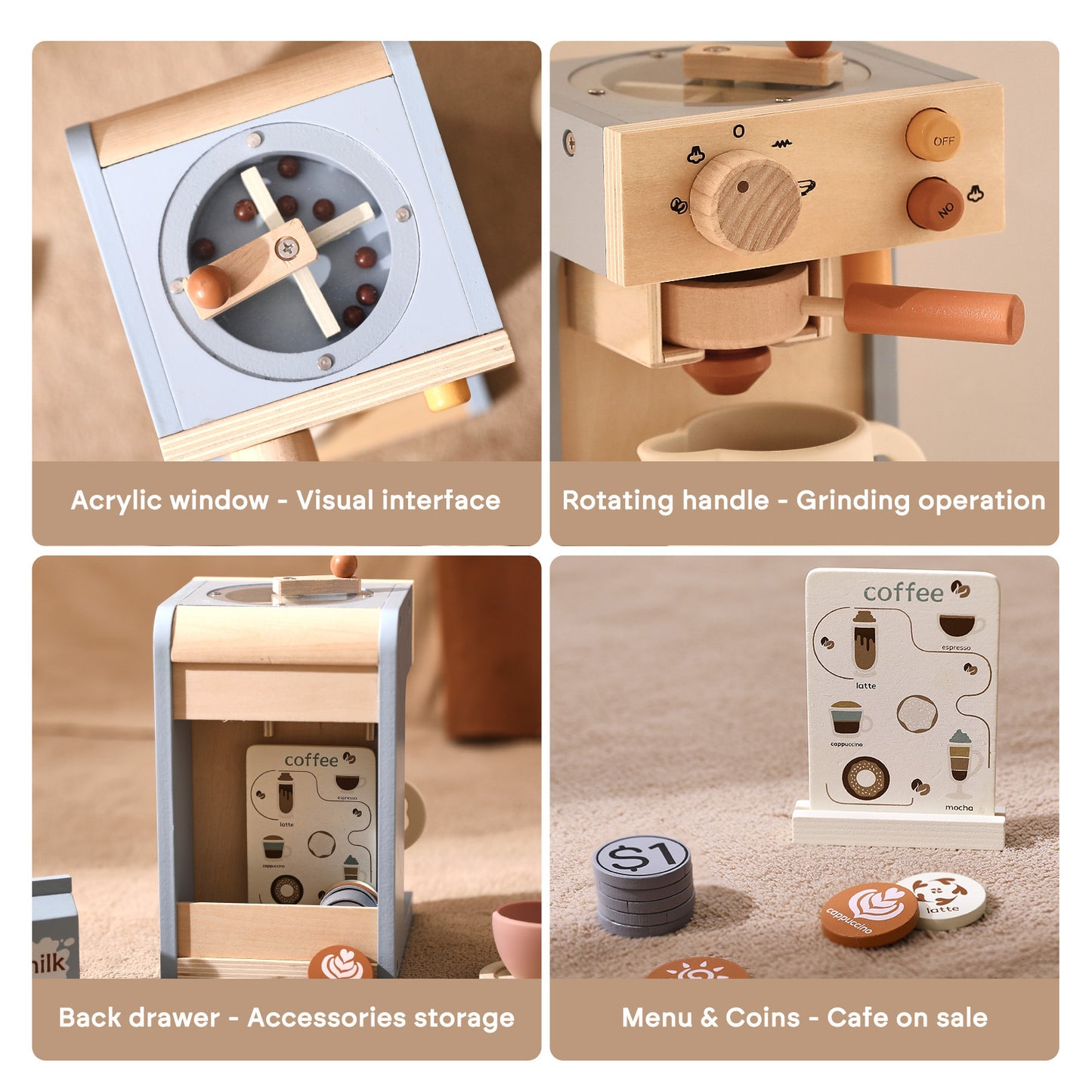 Mini Kitchen Coffee Machine Model Toys